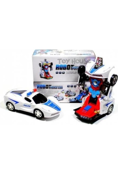 Beren Transformers-Robota Dönüşen Işıklı, Sesli, Sensörlü Polis Arabası
