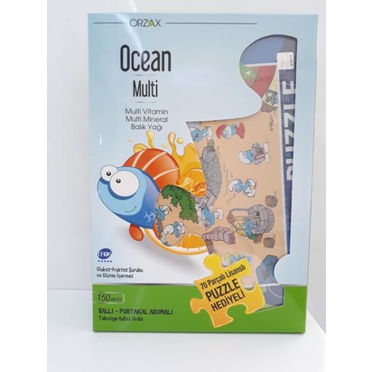 Orzax Ocean Multi Vitamin Mineral Balık Yağı 150 Ml Ballı Portakallı Puzzel