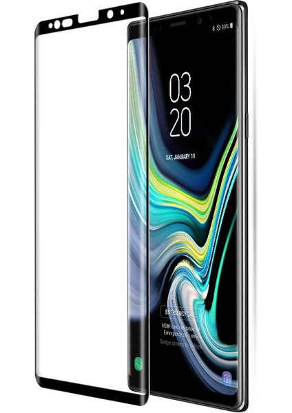 Samsung Galaxy Note 8 Tam Kaplayan Tamperli Cam Ekran Koruyucu Curved Kırılmaz Kenar Siyah modelleri