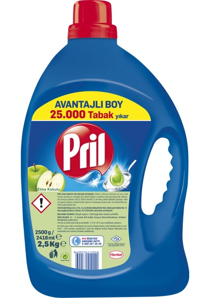 Sıvı Bulaşık Deterjanı Elma 3'lü Güç 2,5 kg