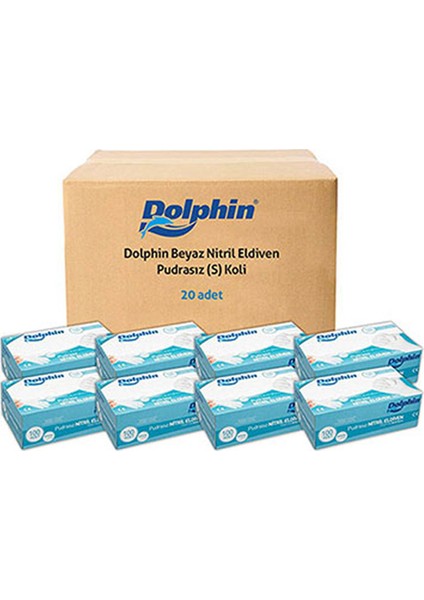 Beyaz Nitril Eldiven Pudrasız (S) 20 PK x 100 Adet (Koli)