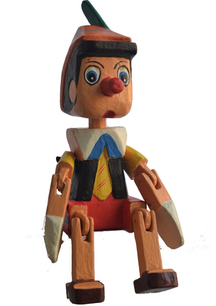 Doğal Ahşap Oturan Pinokyo Kukla Oyuncak Biblo fiyatları