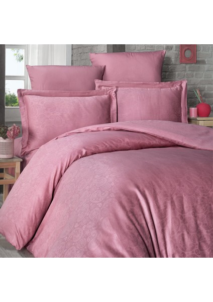 Jakarli Saten Paisley Terra Çift Kişilik Nevresim Takimi