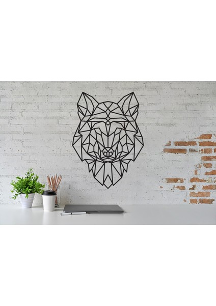 Areksan Çizgisel Yeleli Kurt Duvar Sticker 50 cm