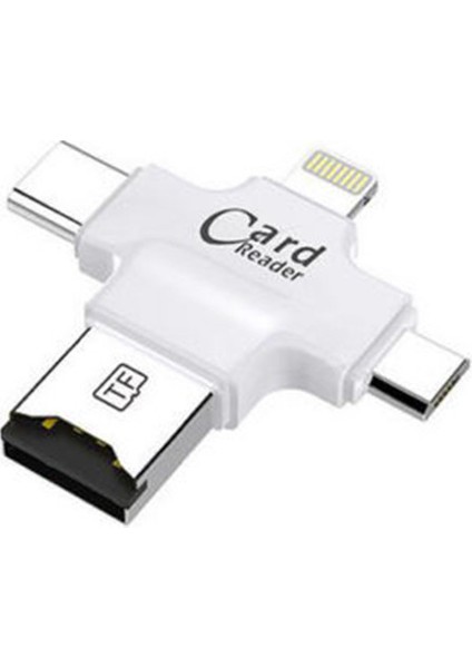 4419 Lightning Type C 3.1 Micro Usb Tf Kart Okuyucu iPhone Otg Çevirici Dönüştürücü Adaptör