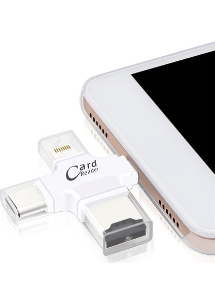 4419 Lightning Type C 3.1 Micro Usb Tf Kart Okuyucu iPhone Otg Çevirici Dönüştürücü Adaptör