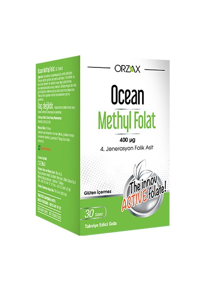 Ocean Methyl Folat 400 mg 30 Tablet