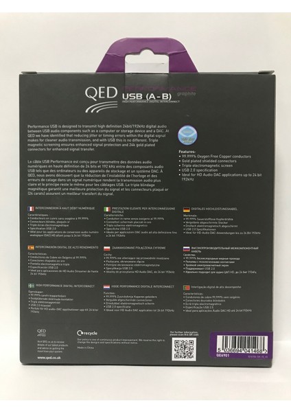 Qe-6901 Performance Usb A-B Graphıte Kablo 1,5 Metre