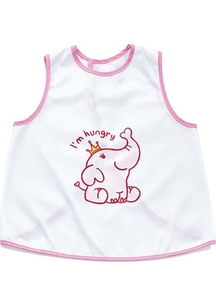 Babyjem Yeni Poli Muşamba Önlük Beyaz/Pembe Biye
