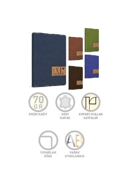Jeans İplik Dikişli Sert Deri Kapak 9X17 120 Yp Çizgili Defter Lacivert fiyatları