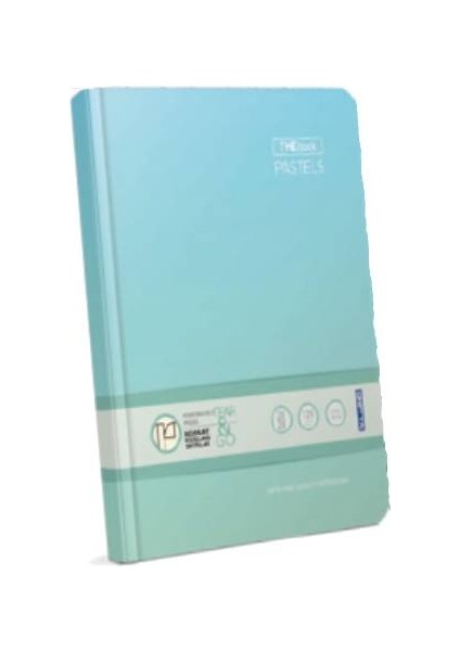 The Book Pastels İplik Dikişli Sert Kapak 17X24 160 Yp Çizgisiz Defter Turkuaz