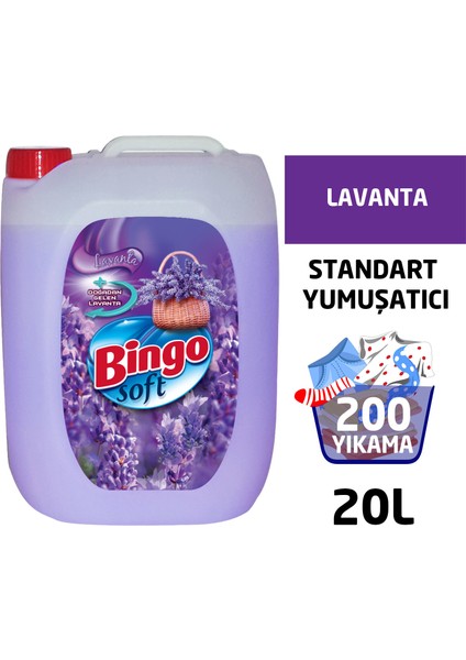 Soft Çamaşır Yumuşatıcısı Lavanta Rüzgarı 5 L Ekonomi Paketi 4'lü