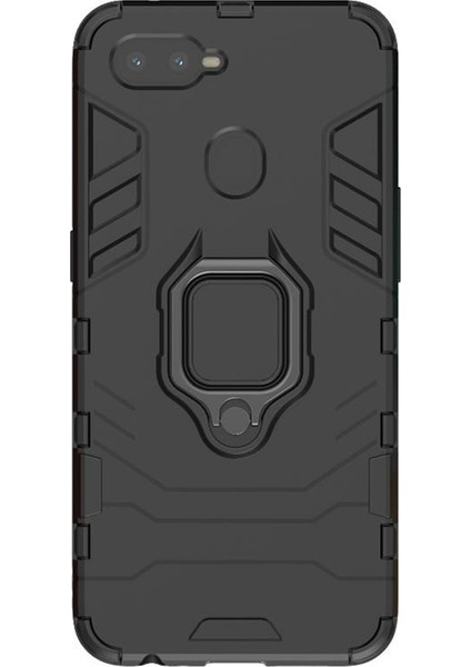 Oppo F9 - F9 Pro Batman Serisi Yüzük Standlı Armor Kılıf