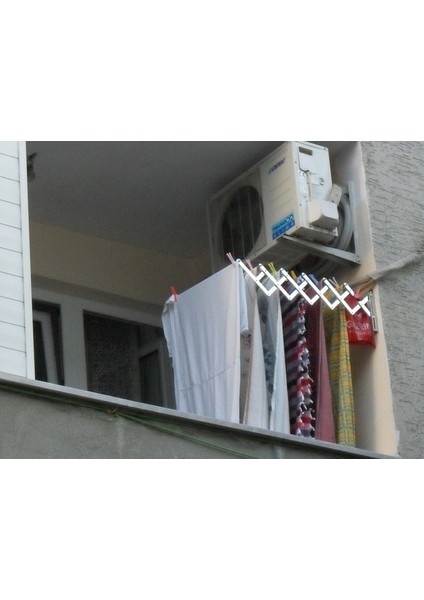 100 CM - 7 Çubuk Akordiyon Paslanmaz Katlanır Çamaşırlık