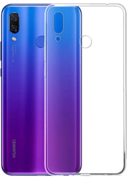 Jopus Huawei Y9 2019 Silikon Kılıf Şeffaf + Cam Ekran Koruyucu