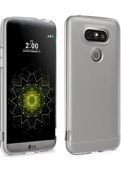 Jopus LG G5 Silikon Kılıf Şeffaf + Cam Ekran Koruyucu