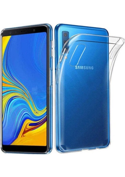 Jopus Samsung Galaxy A7 2018 Silikon Kılıf Şeffaf + Nano Cam Ekran Koruyucu