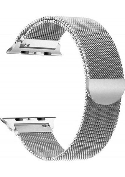 Apple Watch Premium 42 mm Metal Milano Kordon 2-3-4-5-6-SE Uyumlu - Gümüş