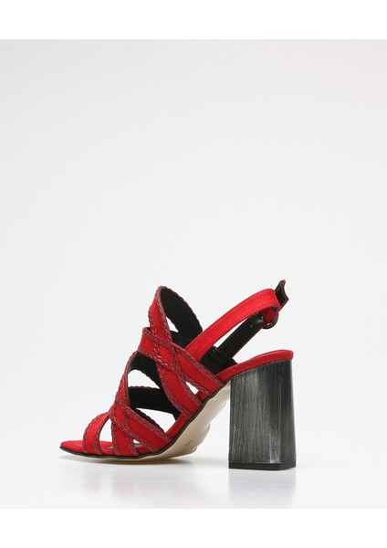 Plus Kırmızı Suet Kadın Sandalet fırsatları