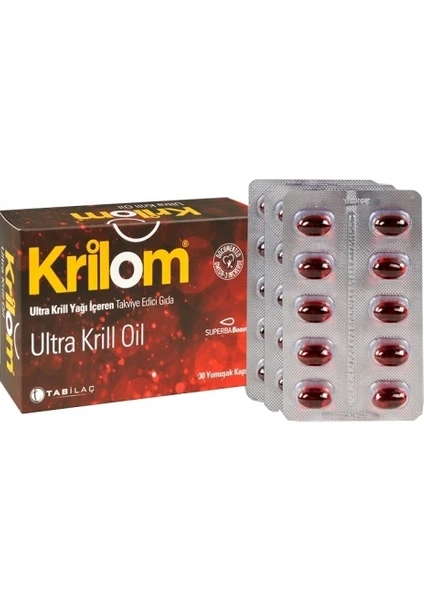 Krilom Ultra Krill Oil Takviye Edici Gıda 30 Yumuşak Kapsül