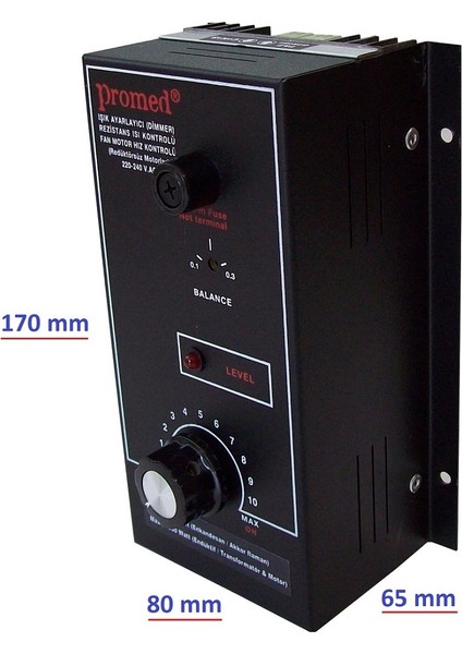 220 V.AC Pano Tipi 8000W Dimmer & Rezistans Isı kontrol & Fan motor devir kontrol.