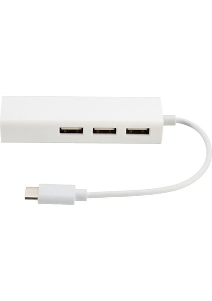 2 İn 1 Type C 3.1 Giriş 3 Port Usb 2.0 Çoklayıcı Macbook Uyumlu Hub Ve 100 Mbps Rj45 Lan Çevirici Dönüştürücü Adaptör