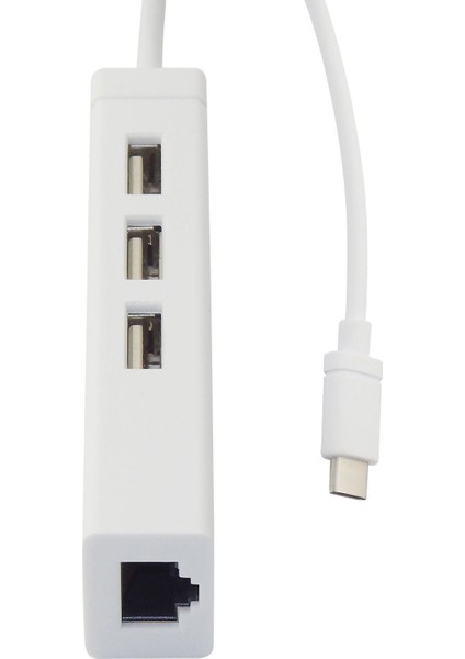 2 İn 1 Type C 3.1 Giriş 3 Port Usb 2.0 Çoklayıcı Macbook Uyumlu Hub Ve 100 Mbps Rj45 Lan Çevirici Dönüştürücü Adaptör