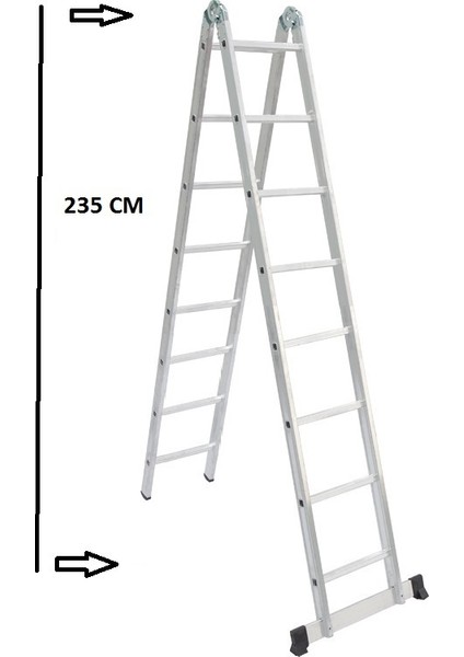 Alüminyum 8+8 Basamaklı Çok Amaçlı Merdiven fiyatları