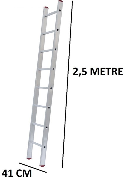 Tek Parça 2.5 Metre Alüminyum Merdiven(Ptt Merdiveni)