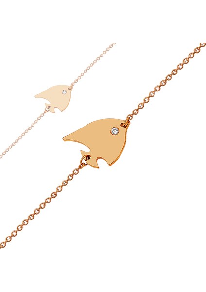 Rose Pırlantalı Balık Bileklik