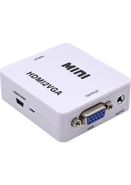 Hdmı To Vga Audio Full Hd 1080P Ve Ses Destekli Pal Ntsc Uyumlu Hdmı Dönüştürücü Çevirici Mini Switch