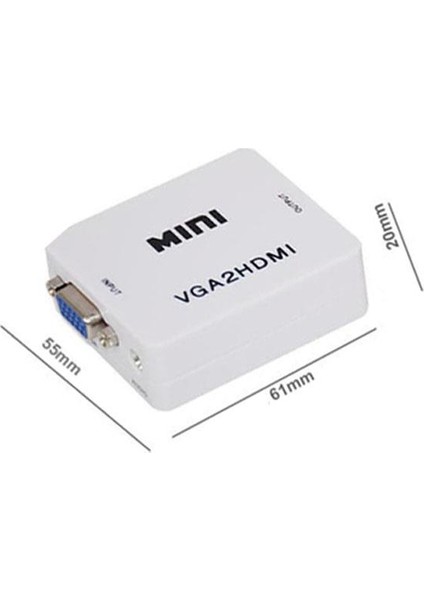 Vga To Hdmı Full Hd 1080P Görüntü Ve Ses Dönüştürücü Çevirici Tv Projeksiyon Yansıtma Vga2Hdmı Mini Switch