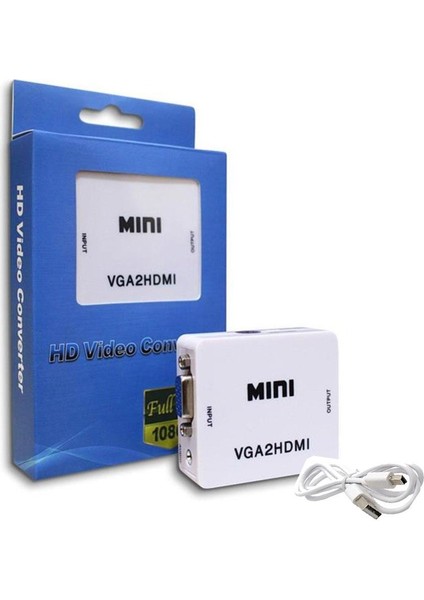 Vga To Hdmı Full Hd 1080P Görüntü Ve Ses Dönüştürücü Çevirici Tv Projeksiyon Yansıtma Vga2Hdmı Mini Switch