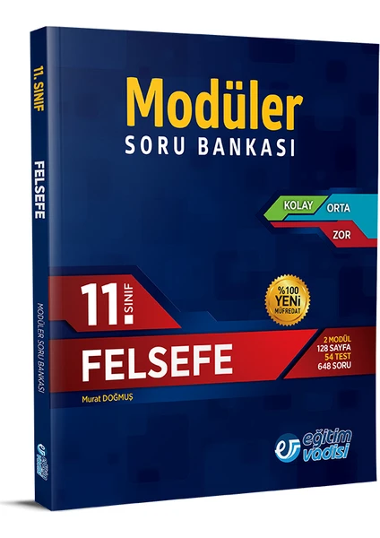 Eğitim Vadisi Yayınları 11.Sınıf Modüler Felsefe Soru Bankası