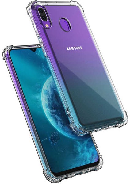 Samsung Galaxy M20 Uyumlu Kılıf Köşe Korumalı Darbe Emici Anti Shock Arka Kapak Şeffaf