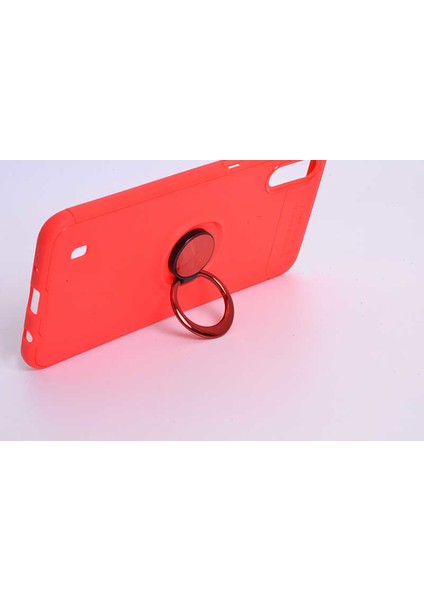 Case 4U Samsung Galaxy M10 Kılıf Autofocus Shockprof Ravel Yüzüklü Standlı Slikon Kapak Siyah Rose Gold