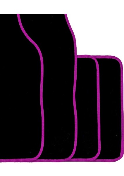 Fiat Doblo 1. Nesil 2001-2010 Premium Siyah Halı Paspas Seti Pembe Kenar