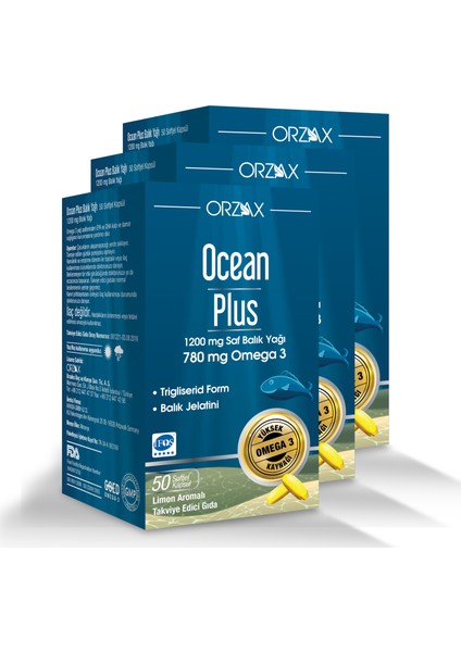 Ocean Plus 1200 mg 50 Kapsül (3 Kutu)