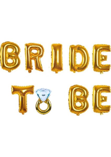 Gold Bride To Be Harf Folyo Yüzük Balon Bekarlığa Veda Partisi