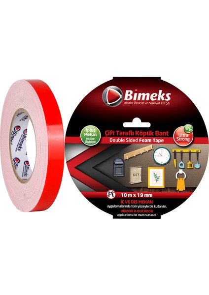 Çift Taraflı Extra Güçlü Köpük Montaj Bandı - 10 Mt X 19 Mm