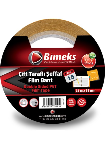 Çift Taraflı Standart Şeffaf Bant 25 Mt - 38 Mm