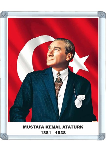 50X70 Cm Alüminyum Çerçeve Atatürk Portresi