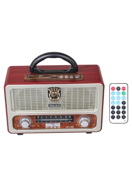 M-111Bt-Şarjlı Nostaljik Usb/Sd/Mp3 Bluetooth Fm Radyo