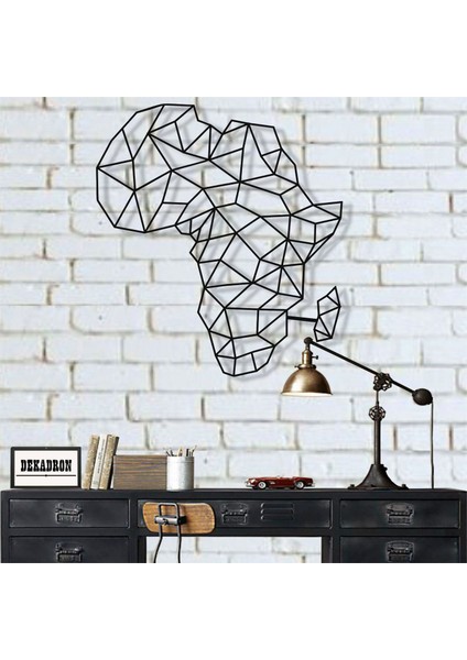 Geometrik Afrika Kıtası Metal Tablo