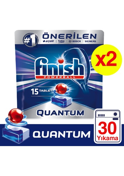 Quantum 30 Tablet Bulaşık Makinesi Deterjanı (15x2)