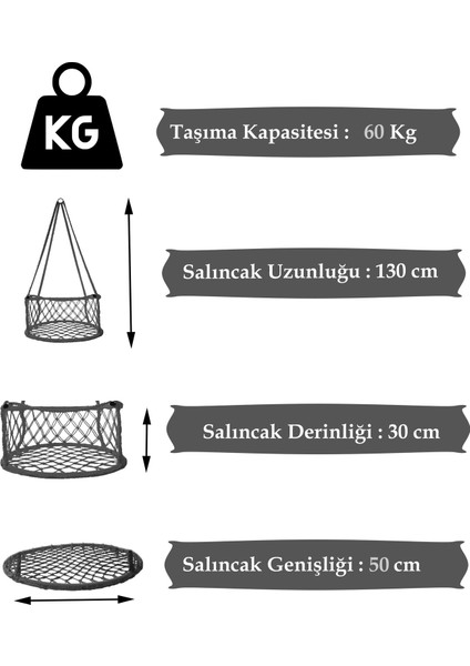 Altınlu 50'Lik Çocuk Salıncağı Lacivert Sarı Minderli