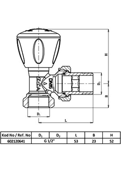 Eca Radyatör Vanası 1/2" Köşe Rv4