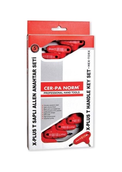 Cer-pa X-Plus T Saplı Torx Alyan Anahtar Takımı 7 Pcs.