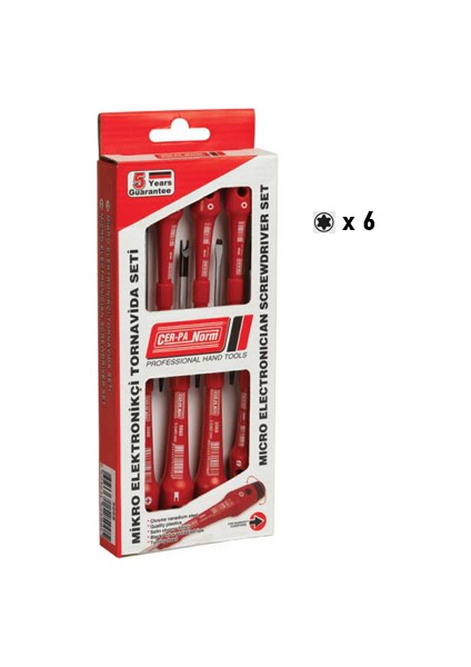 Cer-pa Elektronikçi Tornavida Takımı - Torx 6 Pcs.