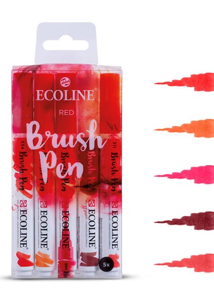 Ecoline Brush Pen 5'Li Set Kırmızı Tonlar